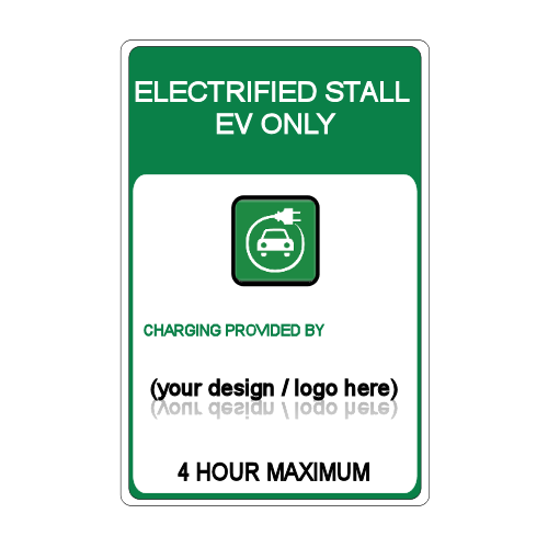 Custom Electric Vehicle Stall Signage Electrified Stall