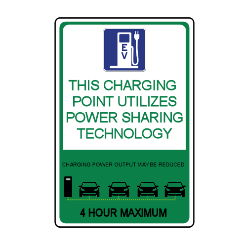 Custom Electric Vehicle Stall Signage Load Sharing